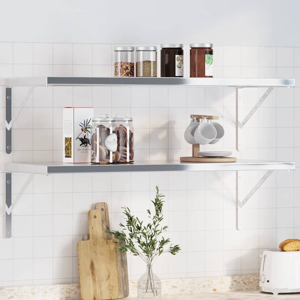 Seinätelineet kpl 40x2,5x25 cm hopea ruostumaton teräs