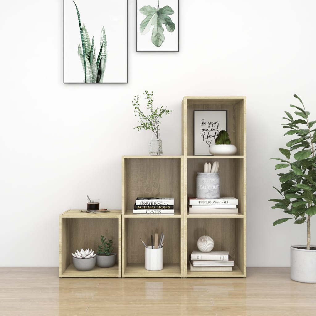 3-osainen TV-kaappisarja Sonoma-tammi tekninen puu