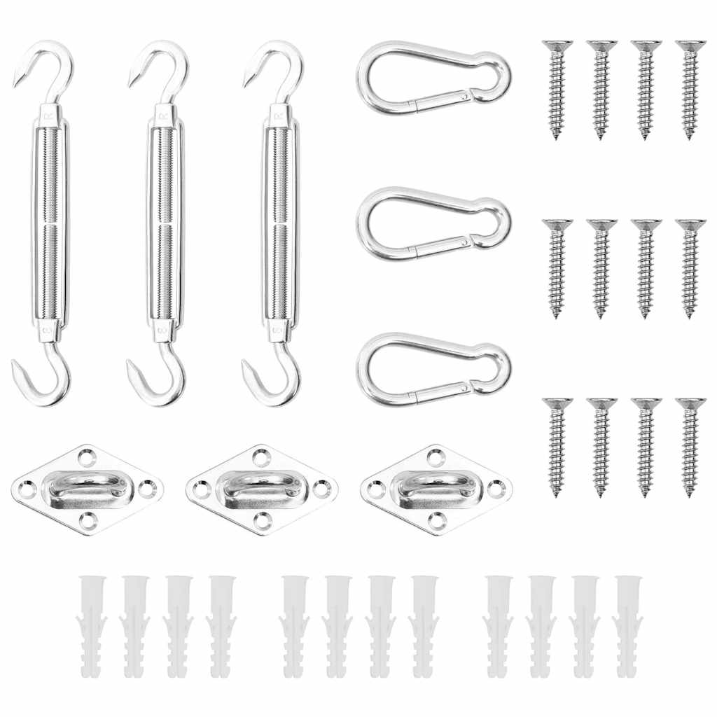 9-osainen aurinkopurjeen asennussarja ruostumaton teräs