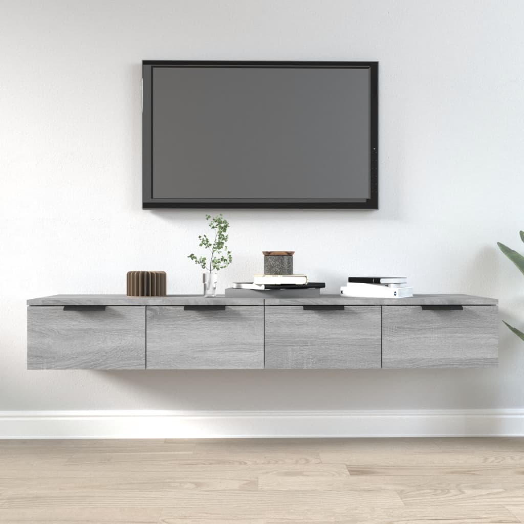 Seinäkaapit 2 kpl harmaa Sonoma 68x30x20 cm tekninen puu