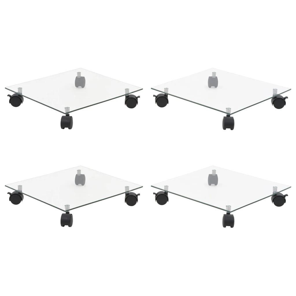 Kasvirullakot 4 kpl 35x35 cm karkaistu lasi neliö