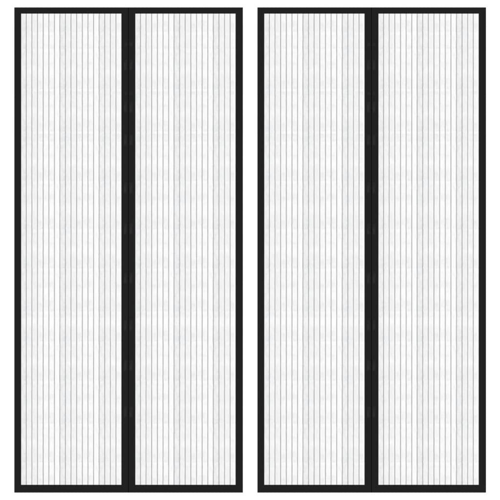 Hyönteisverhot oveen 2 kpl magneettikiinnitys musta 220x110 cm