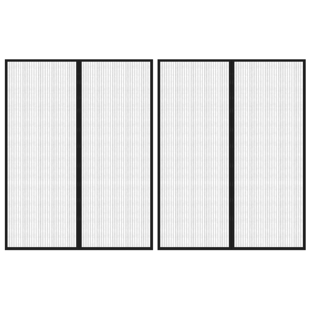 Hyönteisverhot oveen 2 kpl magneettikiinnitys musta 230x160 cm