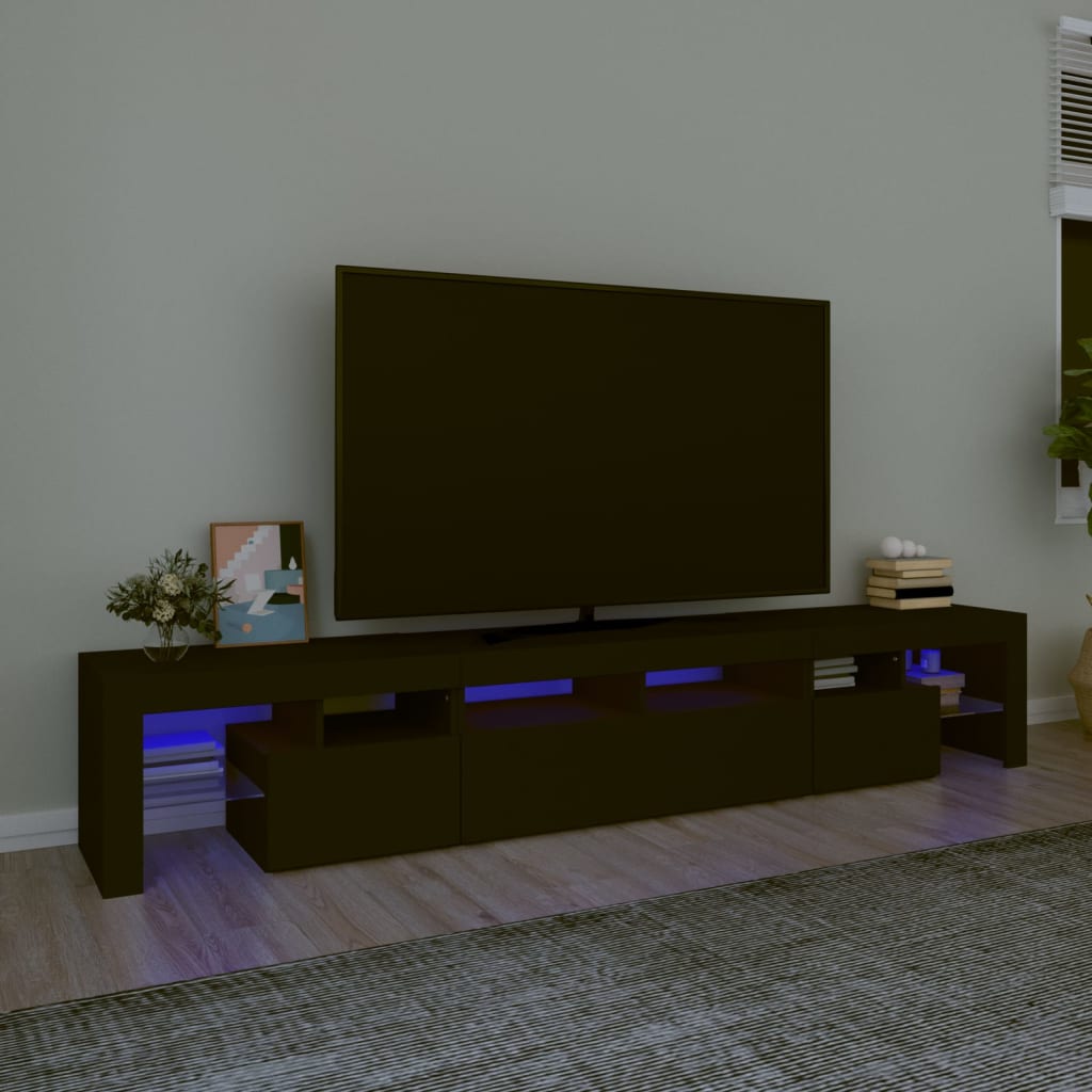 TV-taso LED-valoilla musta 230x36,5x40 cm