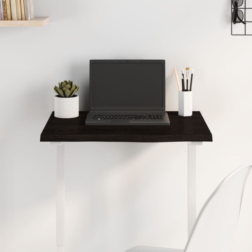 Pöytälevy tummanruskea 60x40x2 cm käsitelty täystammi