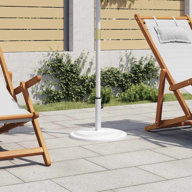 Päivänvarjon alusta valkoinen 45x45x30 cm valurauta