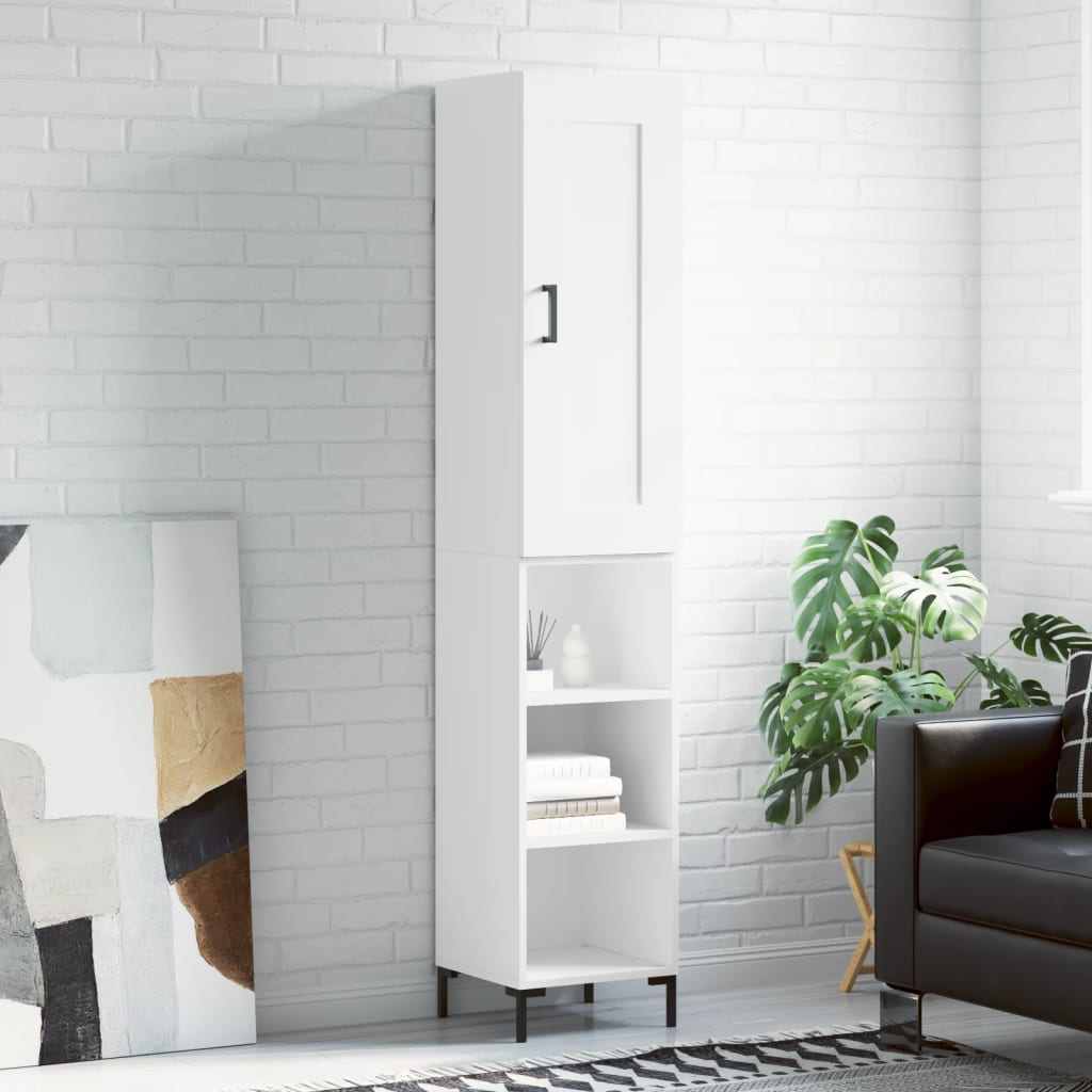 Kaappi valkoinen 34,5x34x180 cm tekninen puu