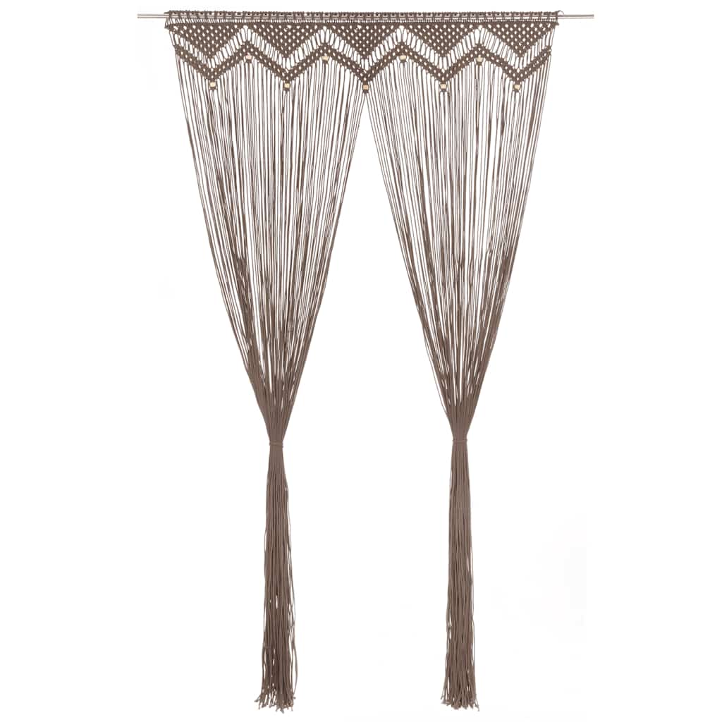 Macrame verho harmaanruskea 140x240 cm puuvilla