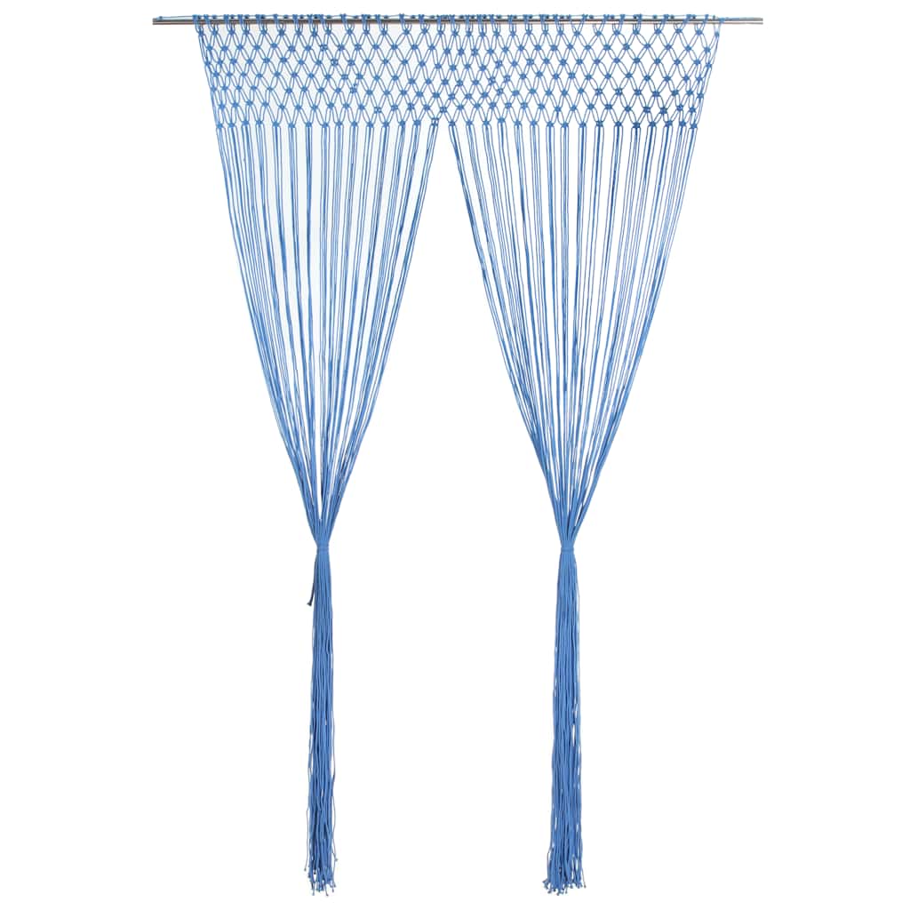 Macrame verho sininen 140x240 cm puuvilla
