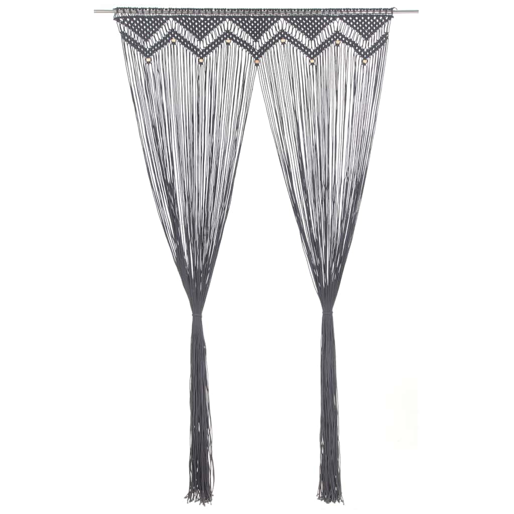 Macrame verho antrasiitti 140x240 cm puuvilla