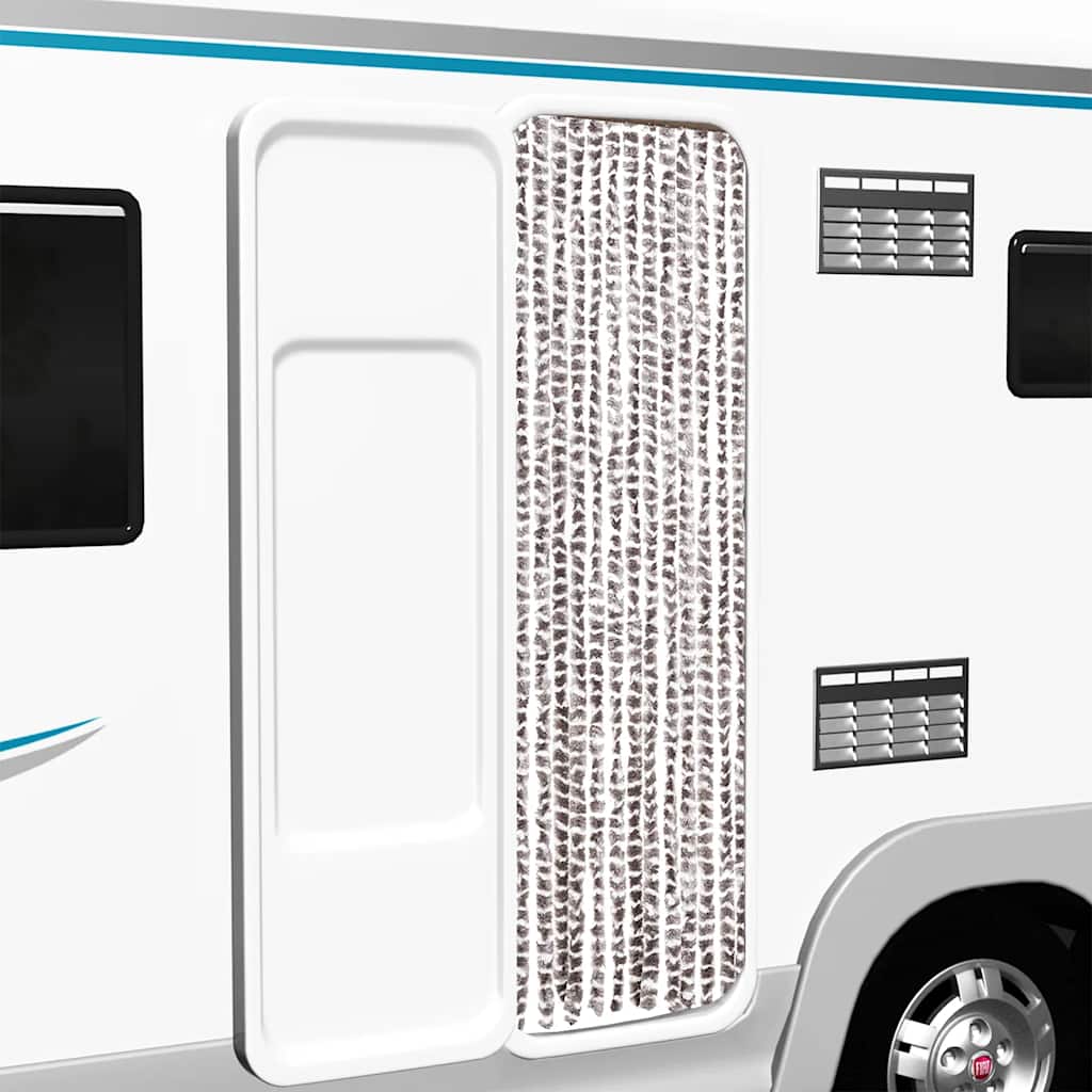 Hyönteisverho harmaanruskea ja valkoinen 56x185 cm Chenille