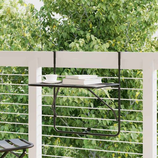 Parvekepöytä musta 60x40 cm teräs