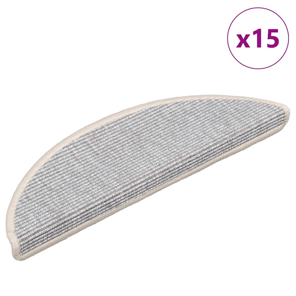 Itsekiinnittyvät porrasmatot 15 kpl 56x17x3 cm hopea