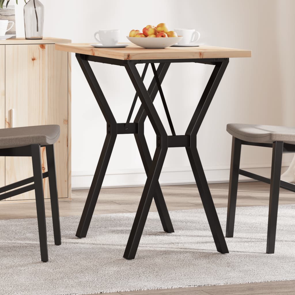 Ruokapöytä Y-runko 80x50x75,5 cm täysi mänty ja valurauta