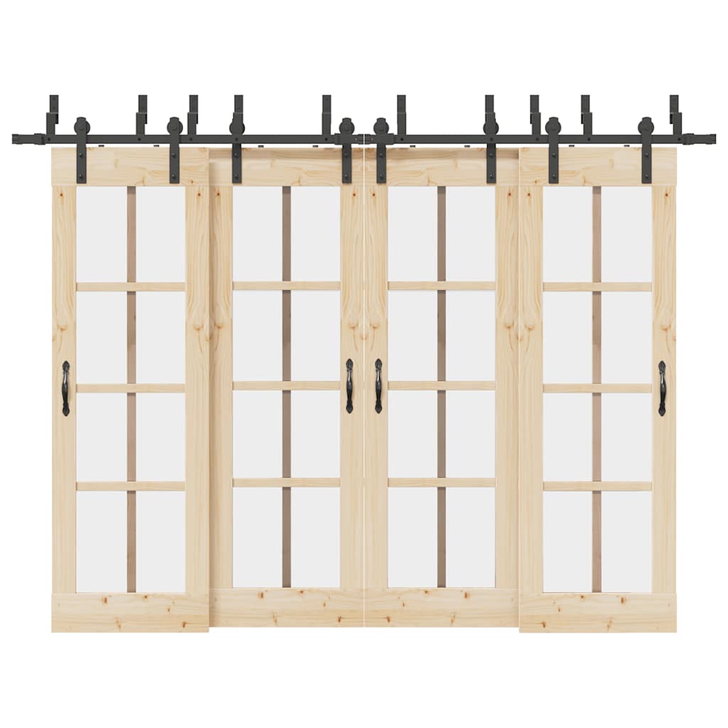 Liukuoven asennussarja teräs 305 cm musta