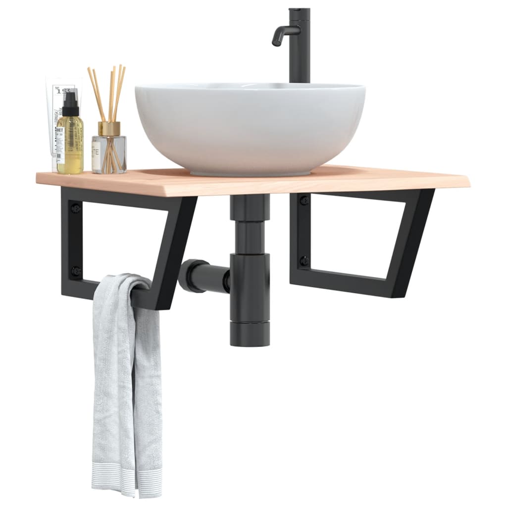 Pesuallashylly seinälle teräs ja täysi tammi