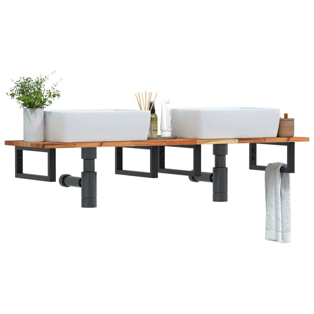 Pesuallashylly seinälle teräs ja täysi akasiapuu