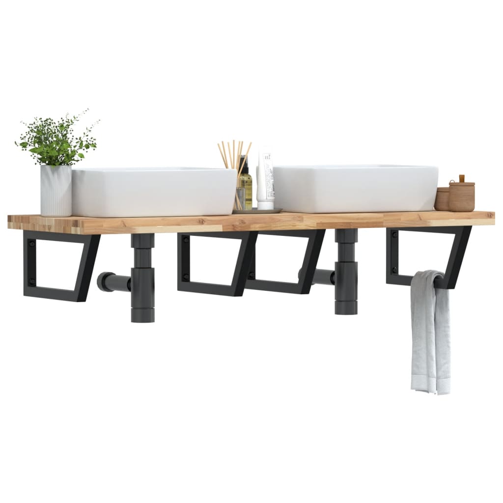 Pesuallashylly seinälle teräs ja täysi akasiapuu