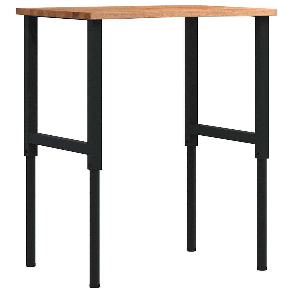 työpöytä vaaleanruskea 80x60x(71,5-98) cm massiivipuutammea