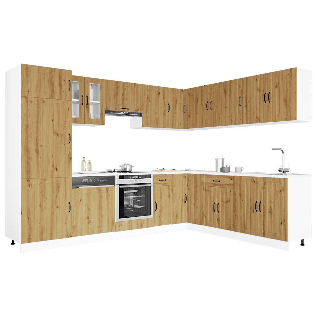 14-osainen keittiökaappisarja Lucca käsityöläinen tammi