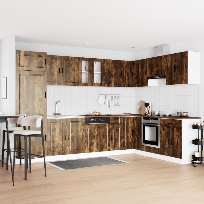 vidaXL Altaakaappi ""Porto"" pesualtaalla Savutettu Tammi 80x46x84,5 cm Tekninen puu