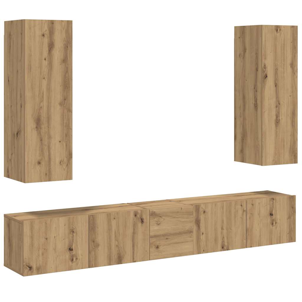 5-osainen TV-kaappisarja seinälle kiinnitettävä