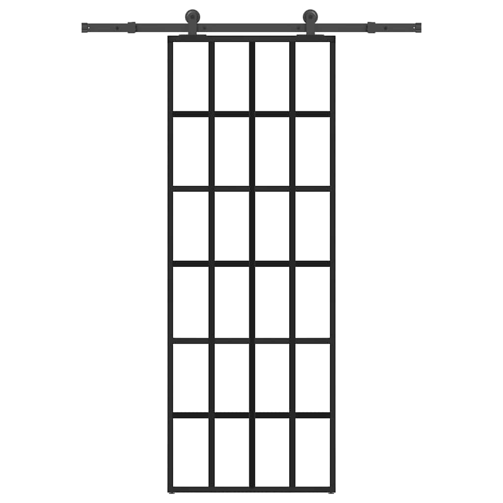 Liukuovi asennustarvikkeilla 76x205 cm ESG lasi ja alumiini