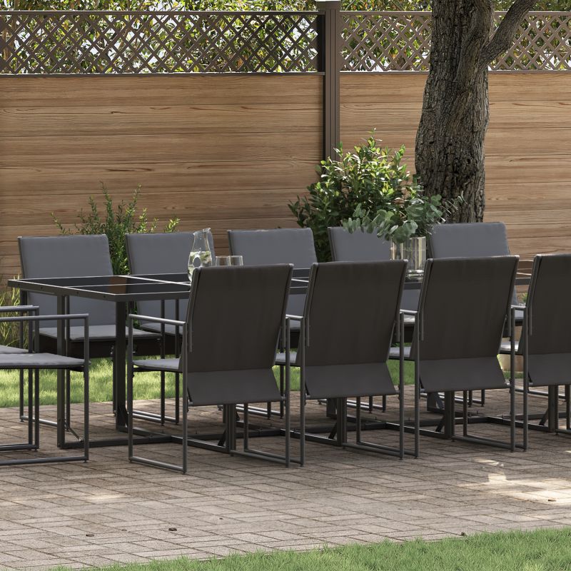 vidaXL 19 Osainen Puutarhasyömäsetti Tyynyillä Teräs ja Textilene