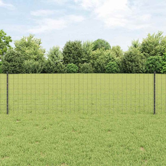 vidaXL Euroaidasetti  2 kappaletta Harmaa Jauhemaalattu teräs 10 x 0.6 m