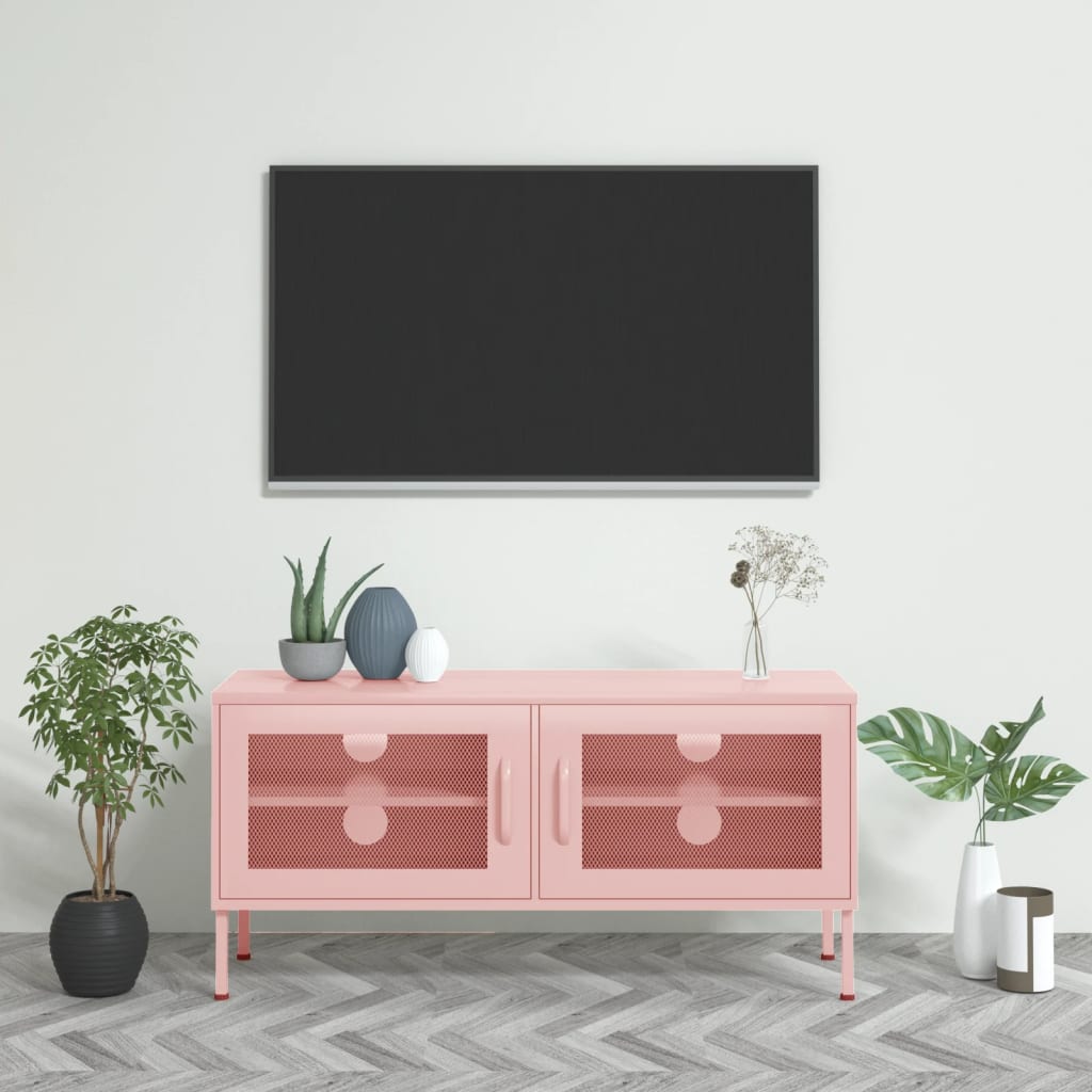 TV-taso pinkki 105x35x50 cm teräs