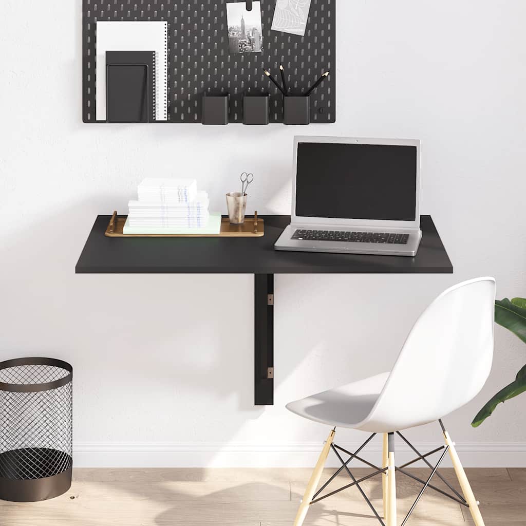 Klaffipöytä seinälle musta 100x60x56 cm tekninen puu
