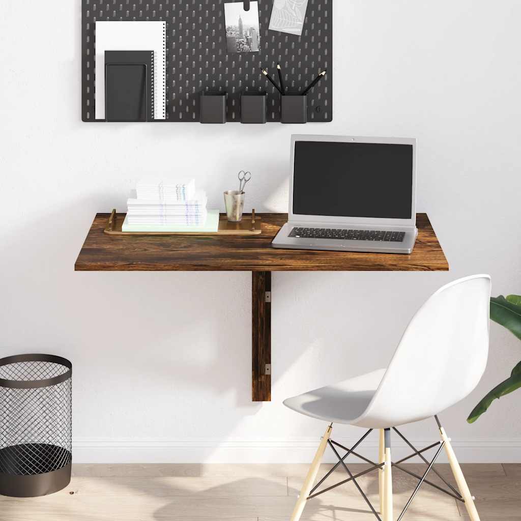 Klaffipöytä seinälle savutammi 100x60x56 cm tekninen puu