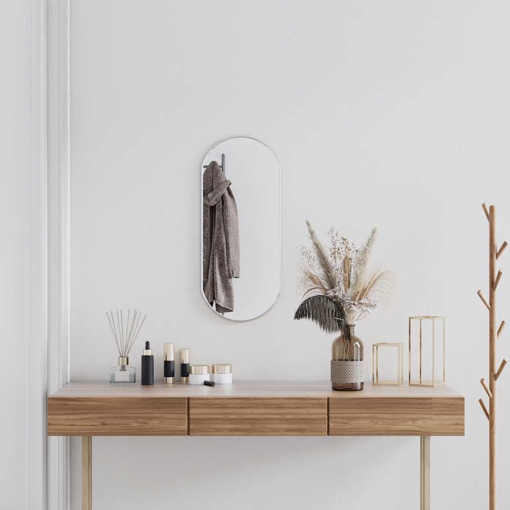 Seinäpeili hopea 70x30 cm ovaali