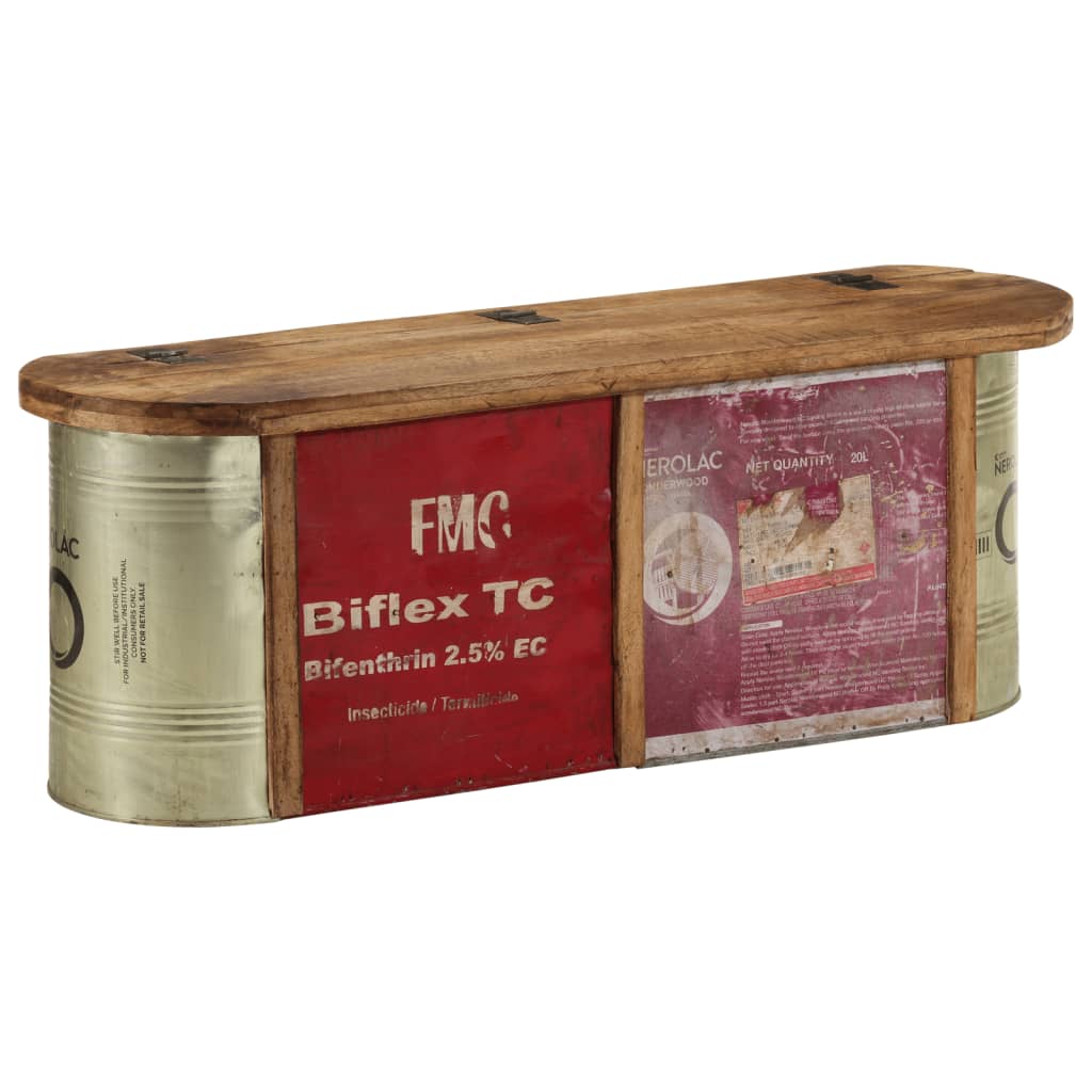 Säilytyspenkki/Senkki 120x30x40 cm kierrätetty täyspuu