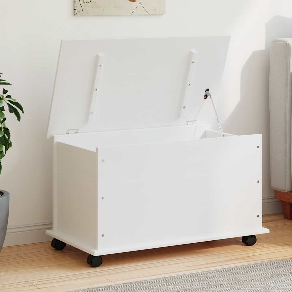 Säilytysarkku pyörillä ALTA valkoinen 73x39,5x43 cm täysi mänty