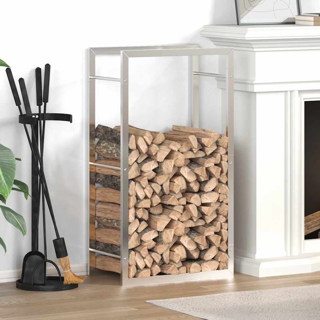 Polttopuuteline 50x28x94 cm ruostumaton teräs