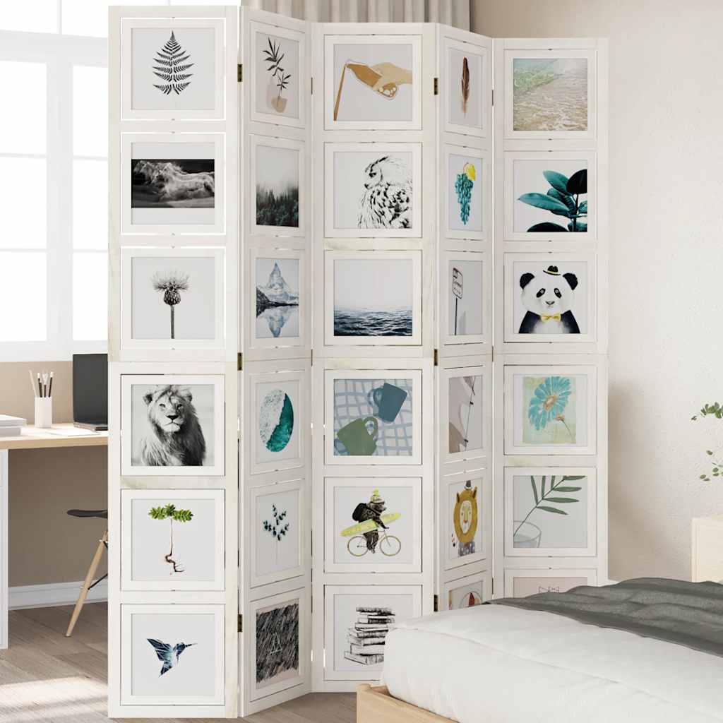 5-Paneelinen tilanjakaja valkoinen täysi keisaripuu