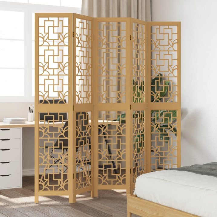 5-Paneelinen tilanjakaja ruskea täysi keisaripuu