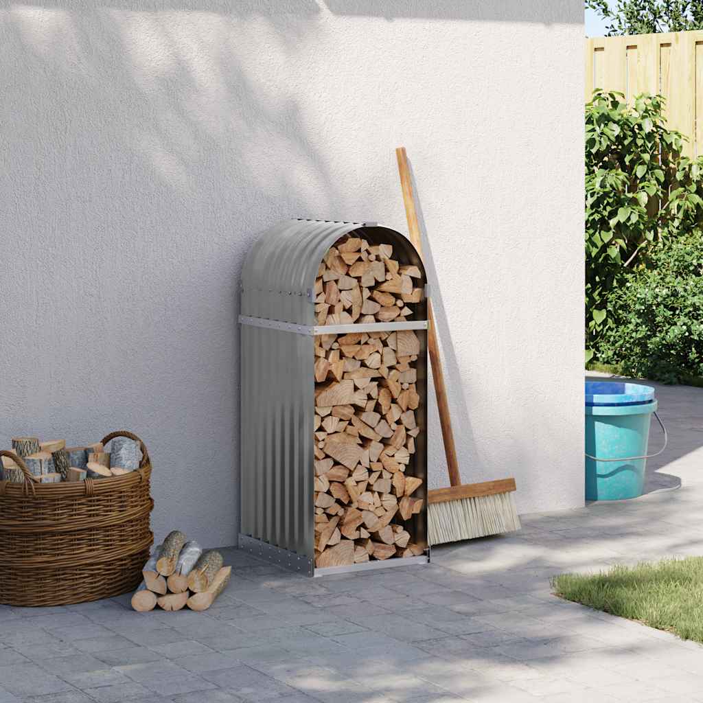 Polttopuuteline vaaleanharmaa 40x45x100 cm galvanoitu teräs