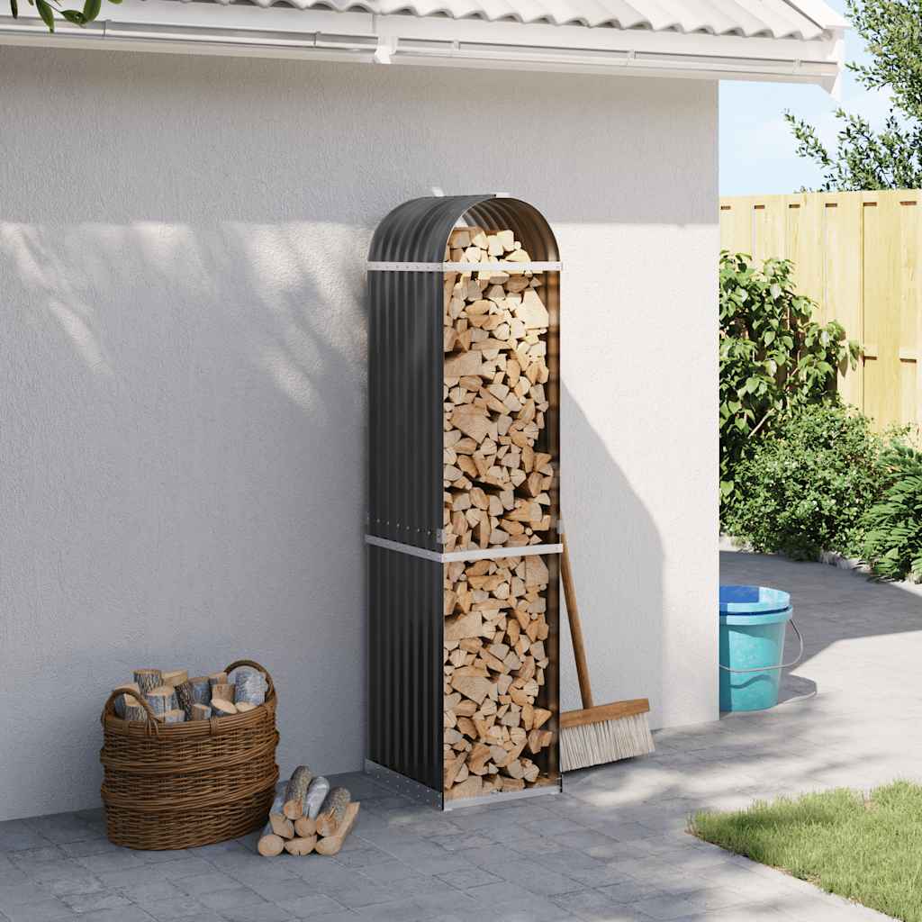 Polttopuuteline antrasiitti 40x45x170 cm galvanoitu teräs