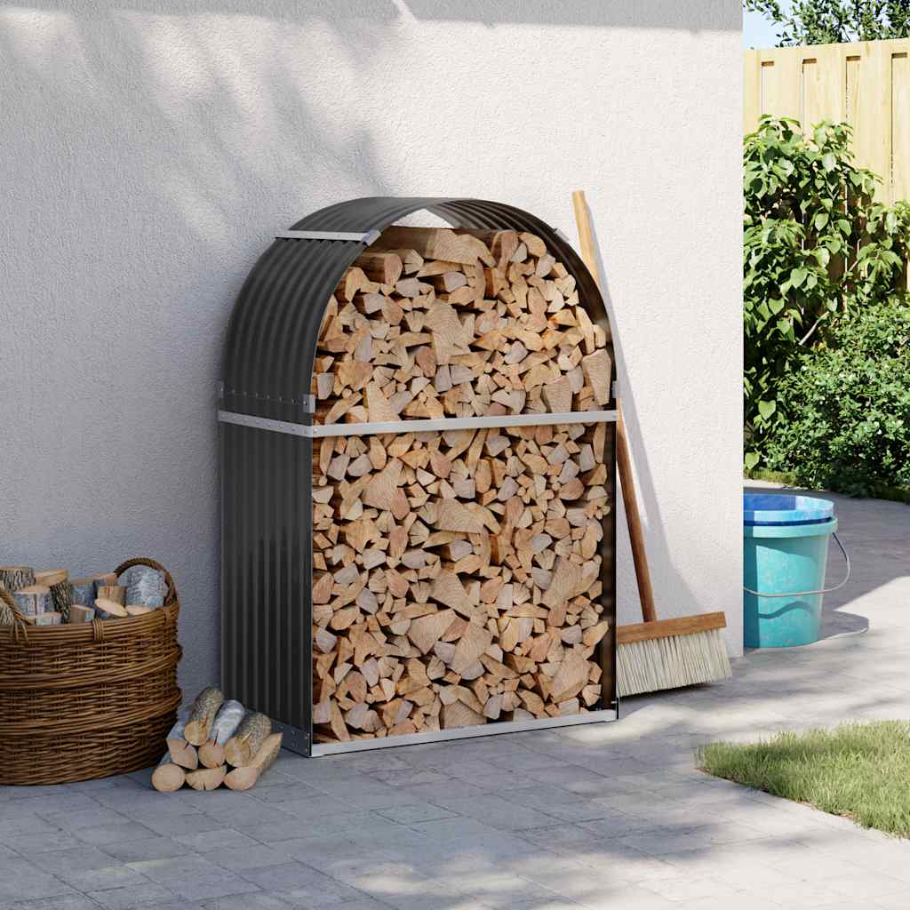 Polttopuuteline antrasiitti 80x45x120 cm galvanoitu teräs