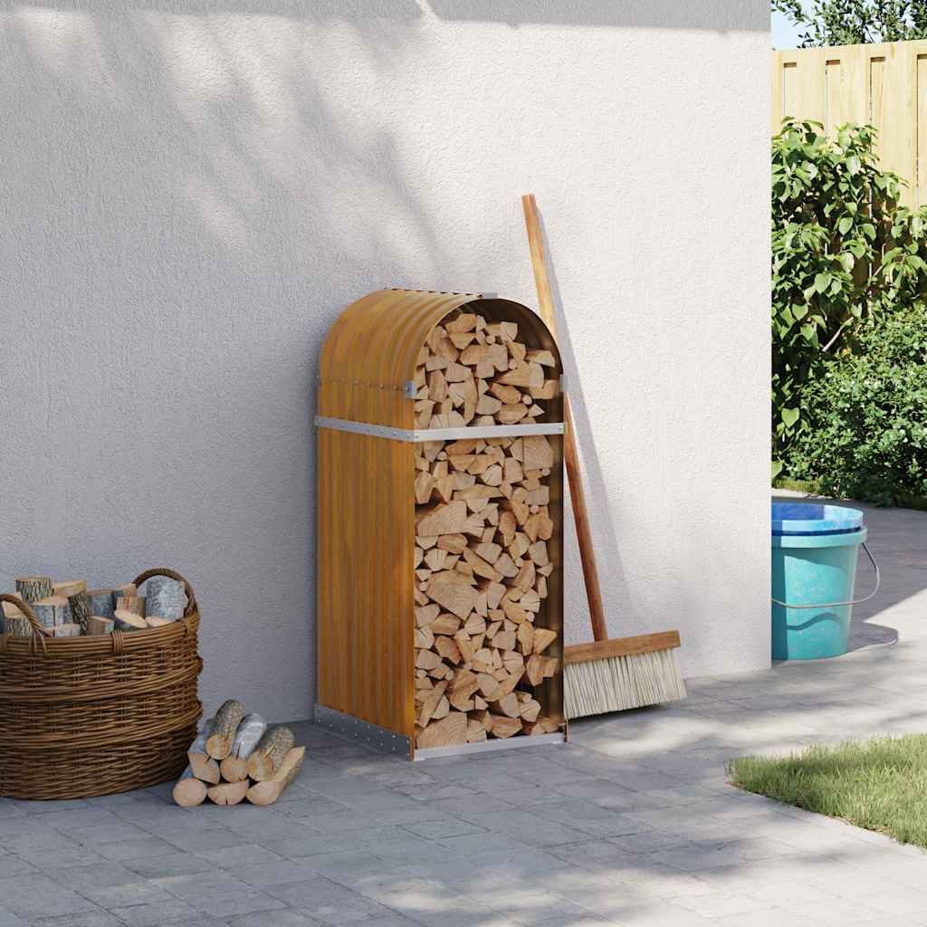 Polttopuuteline vaaleanruskea 40x45x100 cm galvanoitu teräs