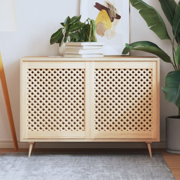 Kaapin ovet ristikkomuotoilu 2 kpl 59,5x69 cm täysi mänty