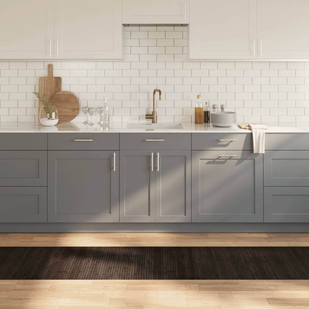 Matto suorakaide tummanruskea 60x300 cm bambu