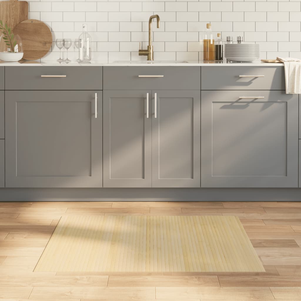 Matto suorakaide vaalea luonnollinen 70x100 cm bambu