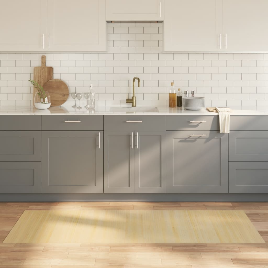 Matto suorakaide vaalea luonnollinen 70x200 cm bambu