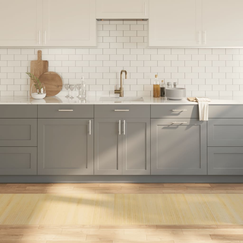 Matto suorakaide vaalea luonnollinen 70x300 cm bambu