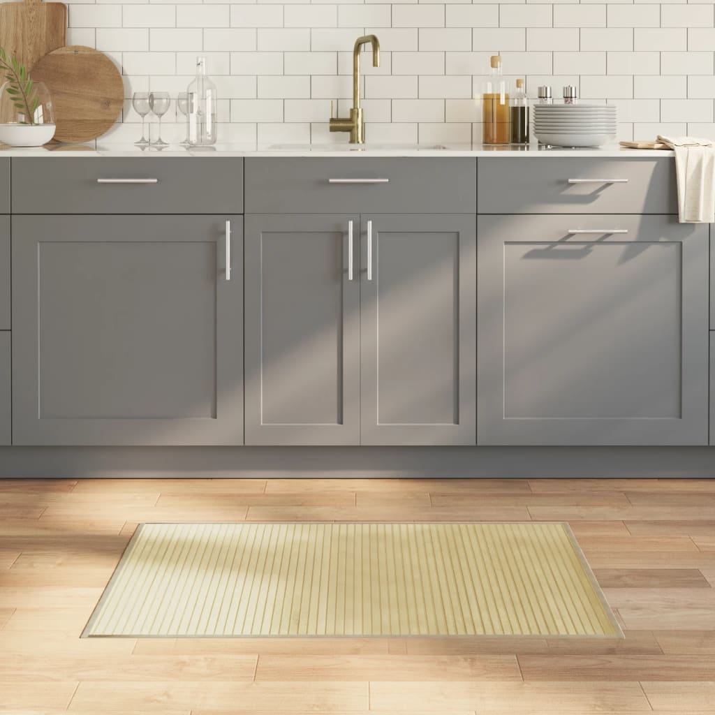 Matto suorakaide vaalea luonnollinen 60x100 cm bambu