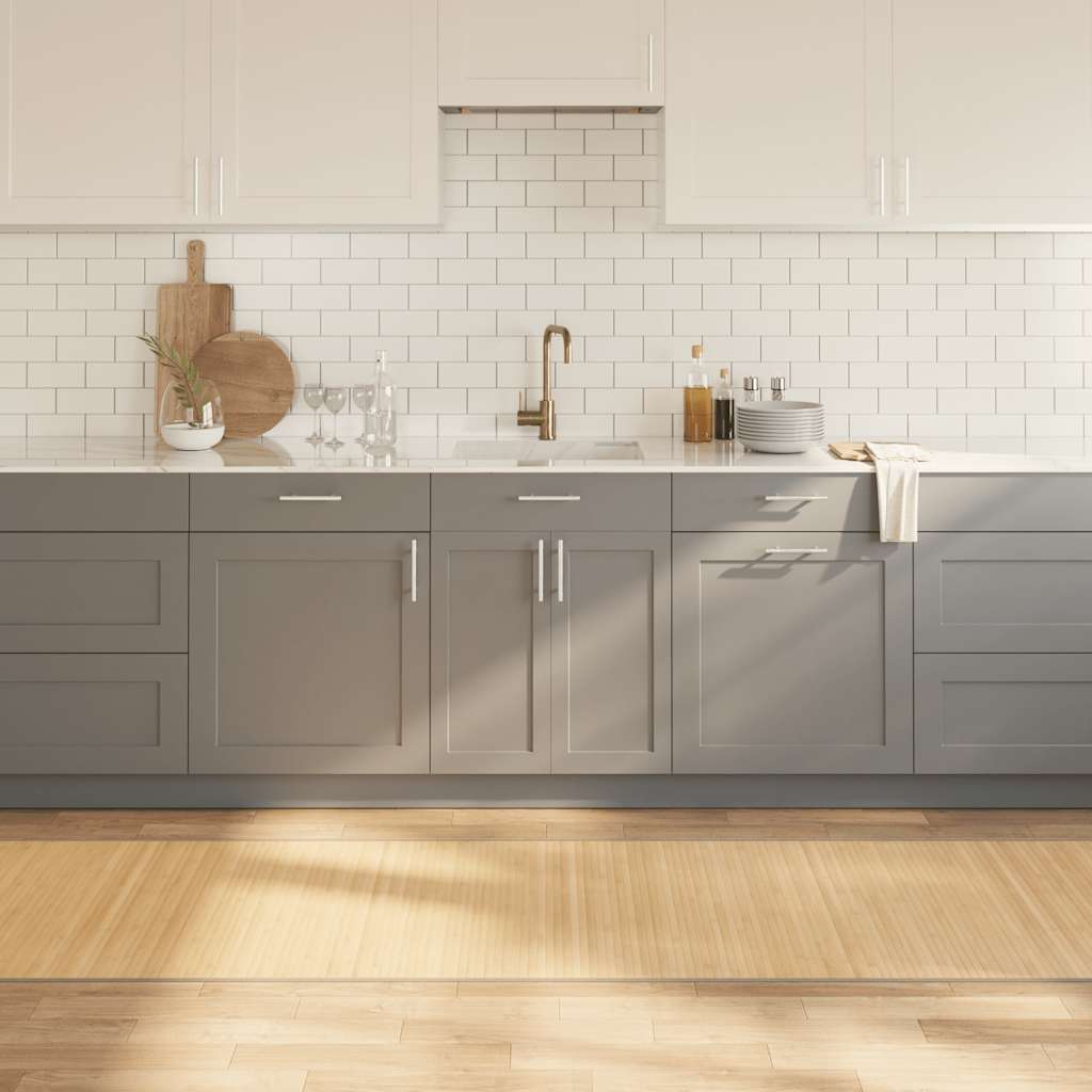 Matto suorakaide vaalea luonnollinen 80x300 cm bambu