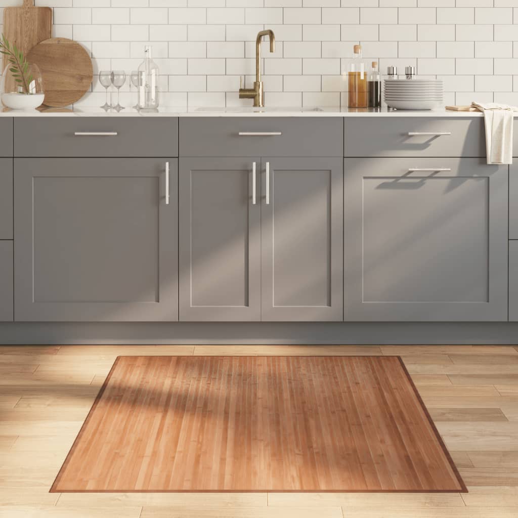 Matto neliö musta 100x100 cm bambu